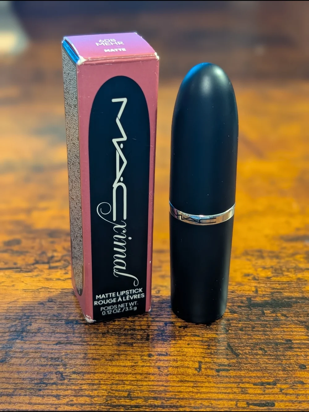 MAC Matte Lipstick 608 Mehr NEW Box Teyana Taylor Pink Nude Full Size 3.5g Tube